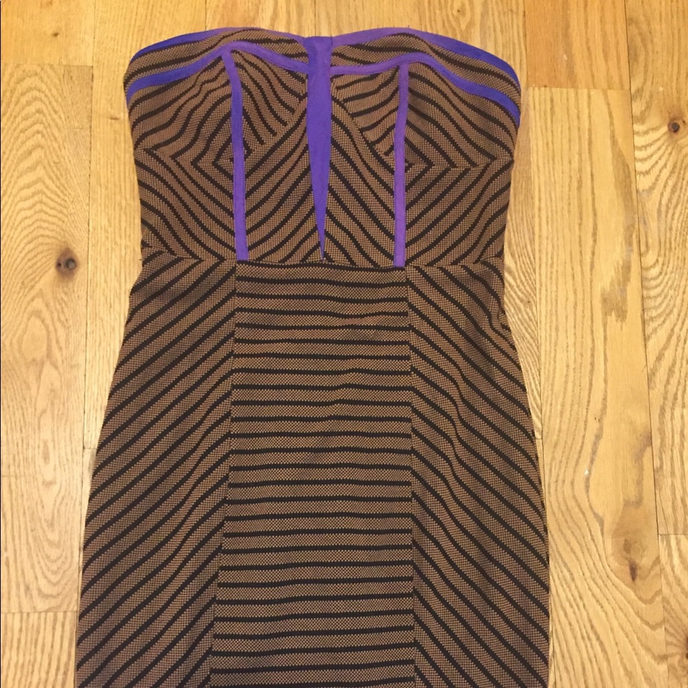 Bar lll tan and black dress.